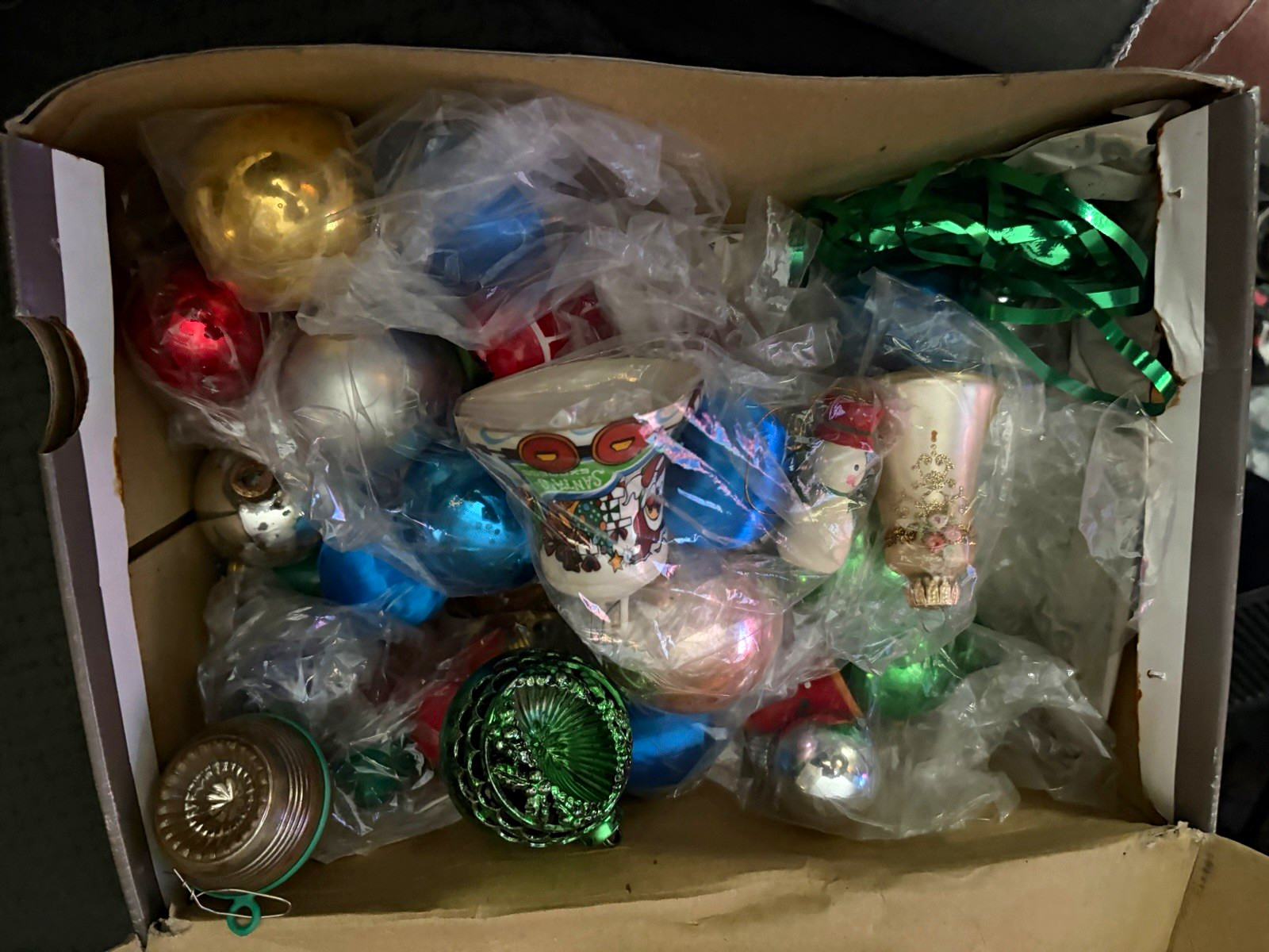 Vintage Shiny Brite Christmas Ornament Lot Mixed Glass USA Mid Century Holiday