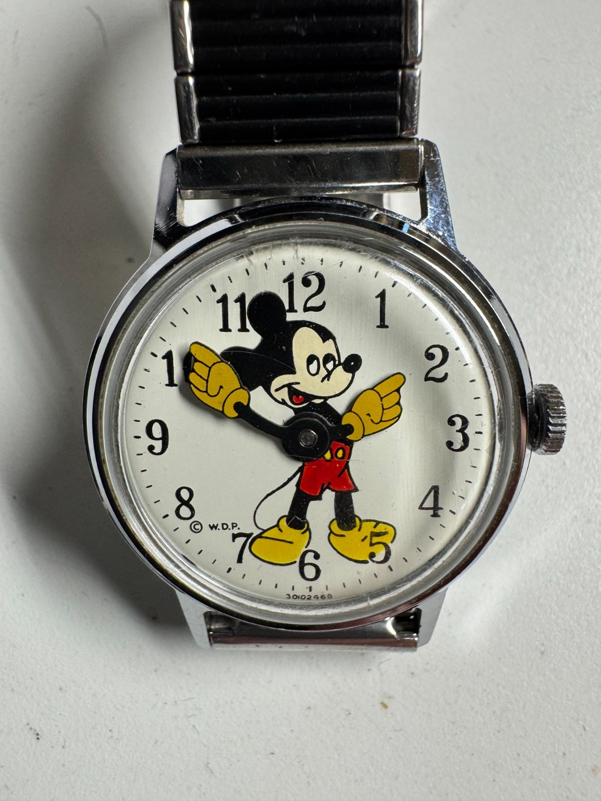 Timex Vintage 1968 Mickey Mouse Wind Up Disney Fun Timer 30MM 30102468 Runs Good