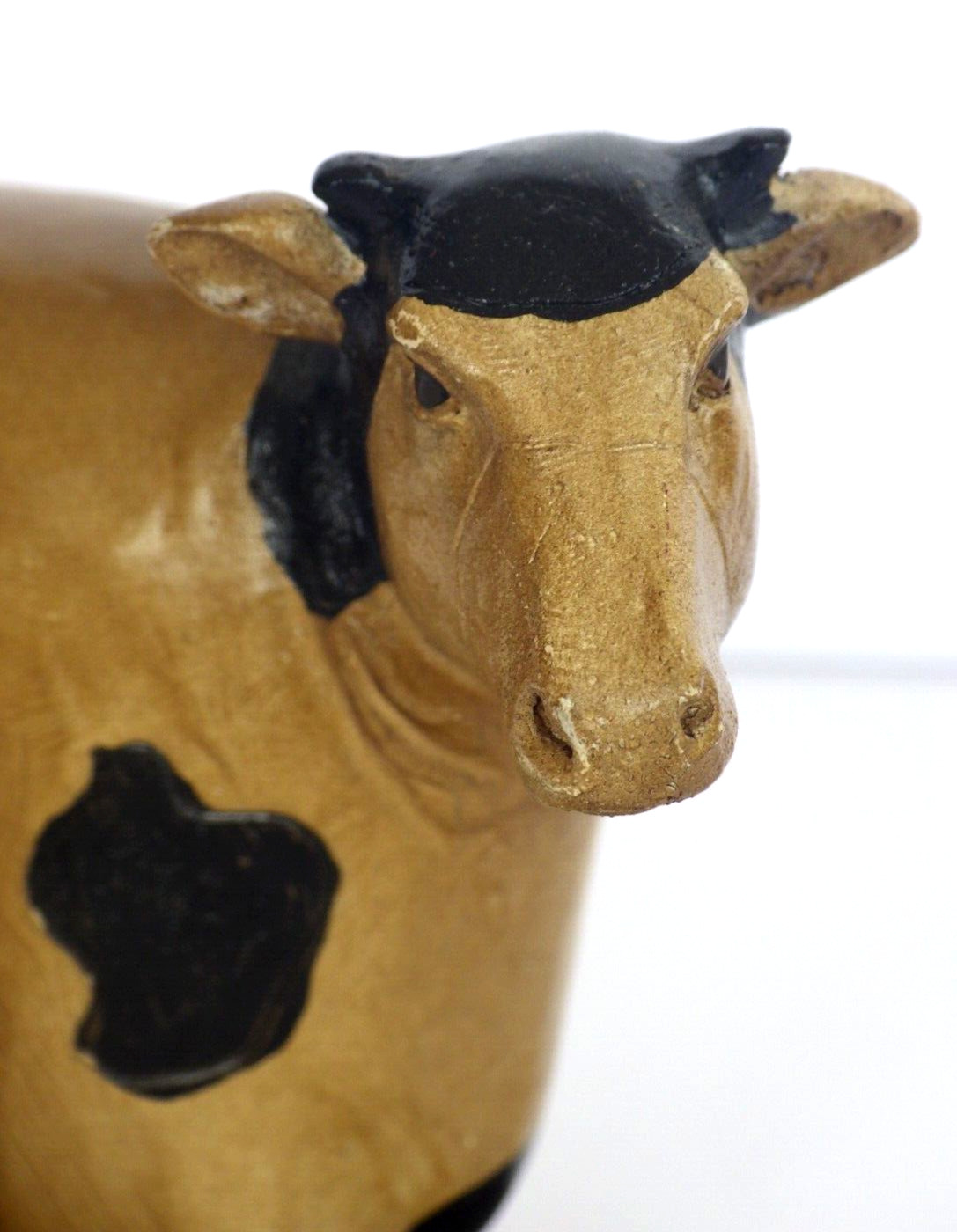 Country Cow on Pedestal Painted Figurine Composite 4\