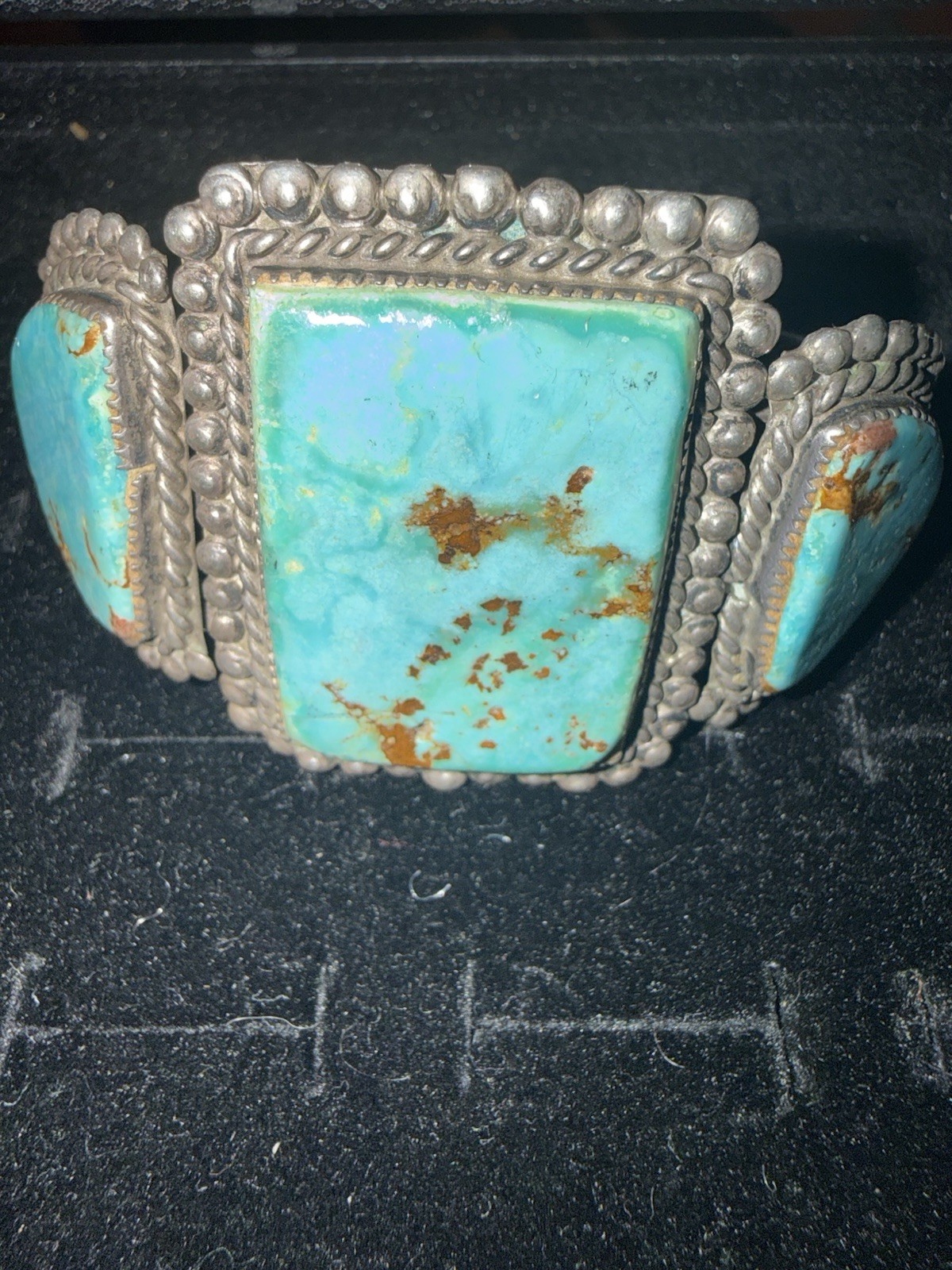 Vintage navajo sterling silver turquoise cuff bracelet