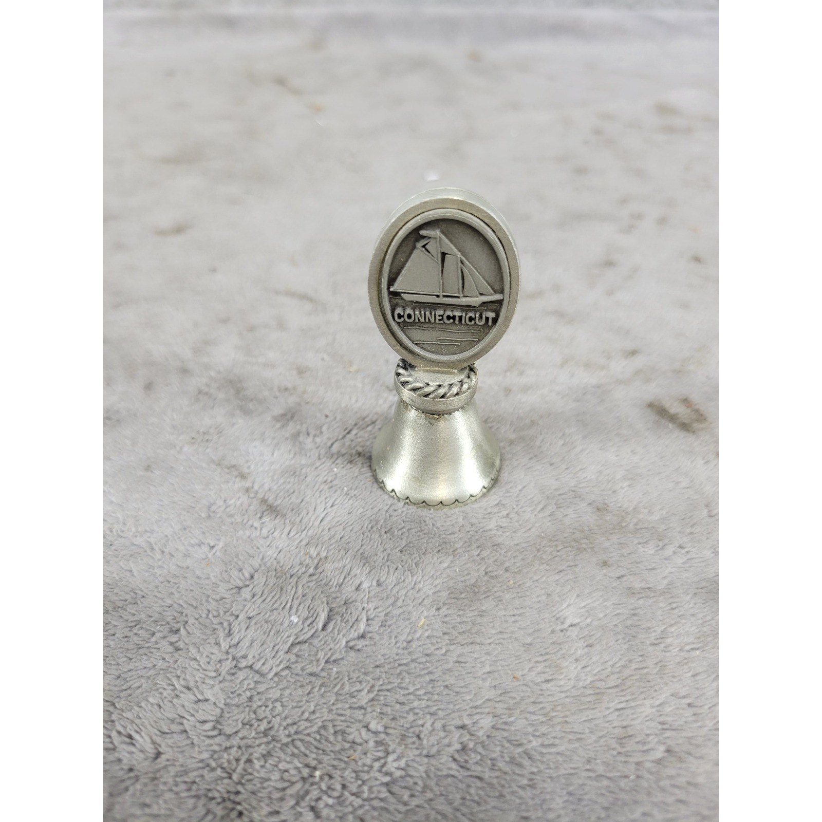 Vintage Fort Connecticut Sailboat Pewter Souvenir Bell 2.25 Vintage Fort Connecticut Sailboat Pewter Souvenir Bell 2.25