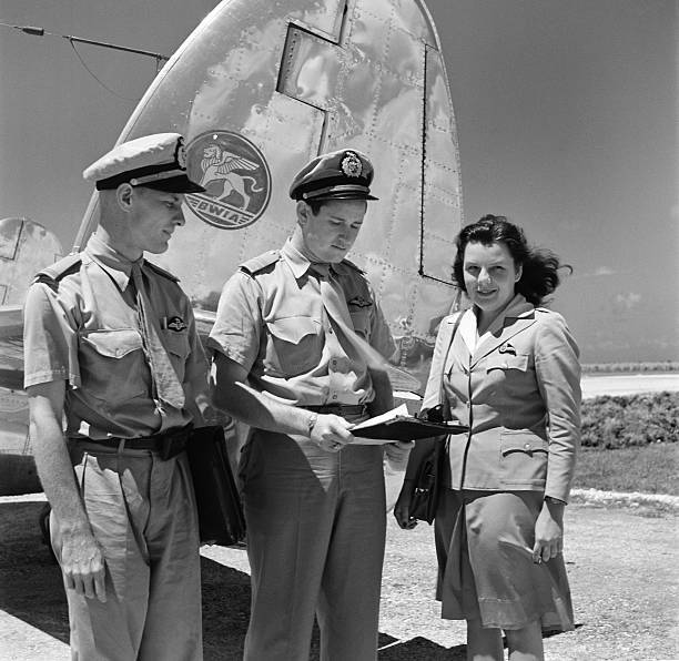 Piarco Trinidad British West Indies View as flight crew Britis- 1952 Old Photo
