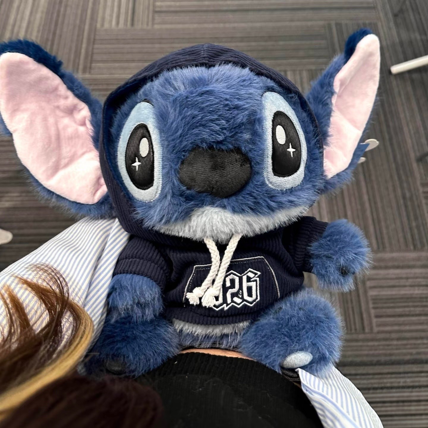 MINISO 100% Genuine Stitch Hoodie Plush Figure, US Shipment, 1pc