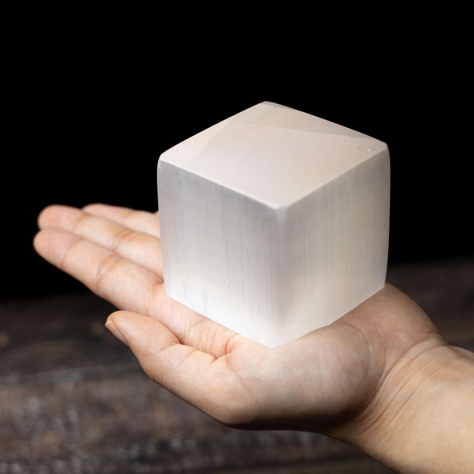 Selenite Crystal Cube White Crystal Block Natural Stone Cube Decor Gift 2.5 Inch