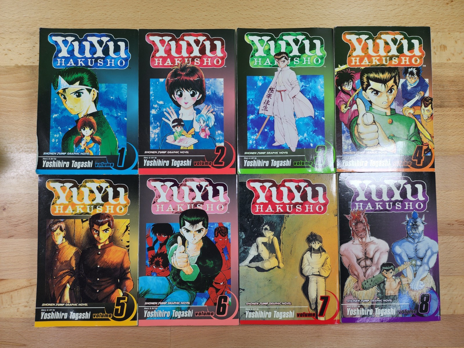 Yuyu Hakusho Volume 1-8 Shonen Jump Manga Yoshihiro Togashi First Print