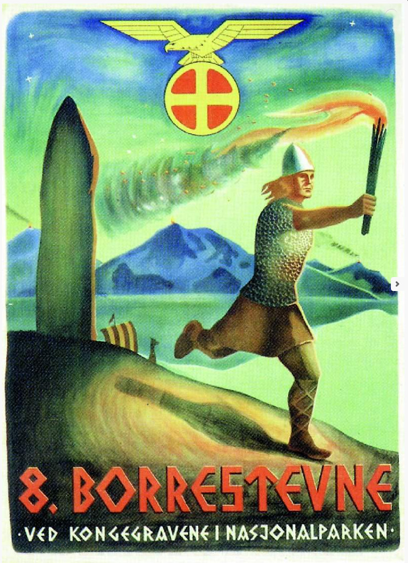 WWII Norway Viking Rally Nationalist Propaganda War Military Poster Art Print