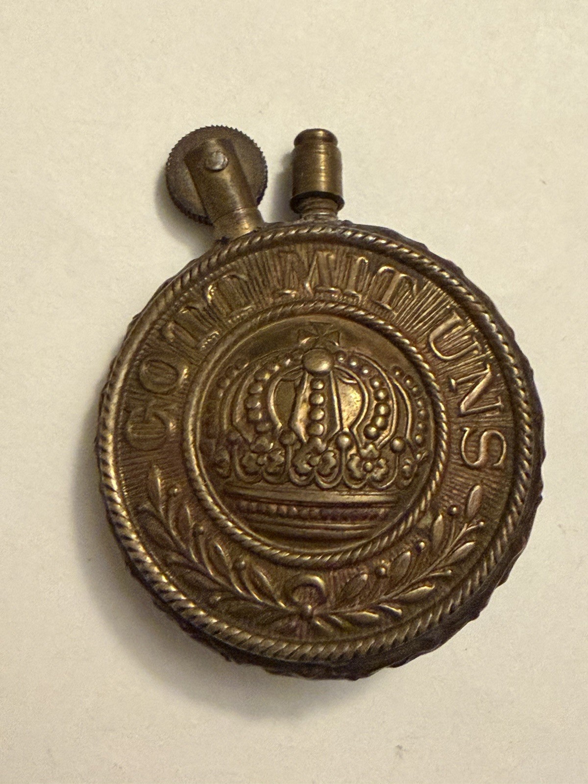 Original WW1 German Imperial Army Brass Trench Lighter - Gott Mit Uns