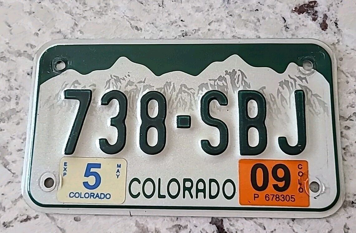 Colorade Mountains Motorcycle License Plate 