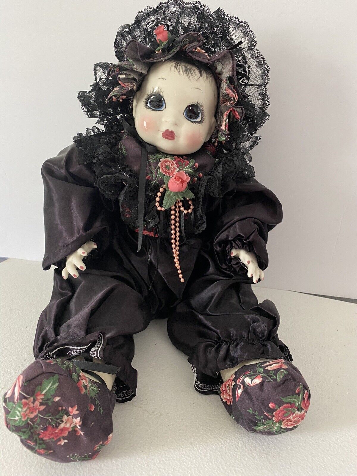 * Rare-1943 Hand painted Porcelain Doll 21'' Tall* Signed By Kat Sanders