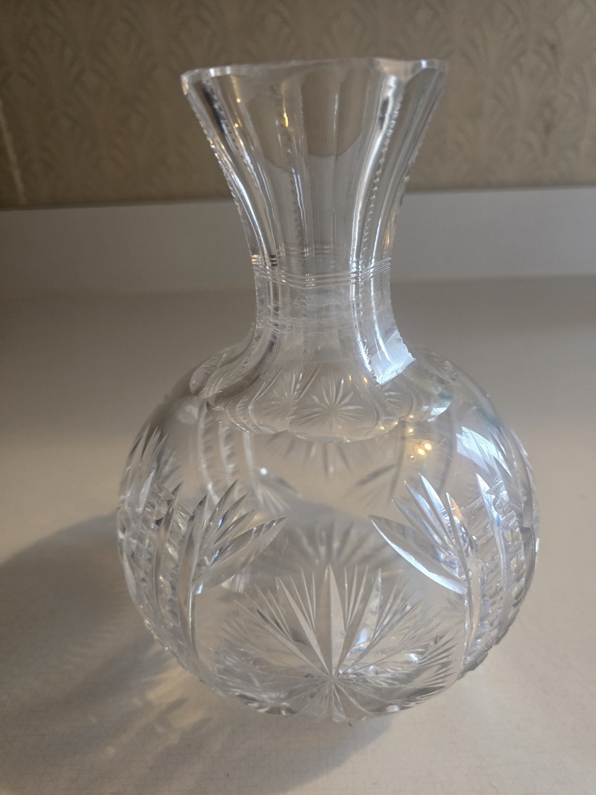 Antique Cut Glass Wine Decanter Water Bottle Victorian Vintage 1800s