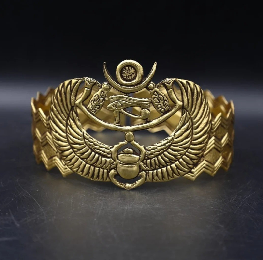 Authentic Ancient Egyptian Antiquities Copper Scarab Crown Amulet Egyptian BC