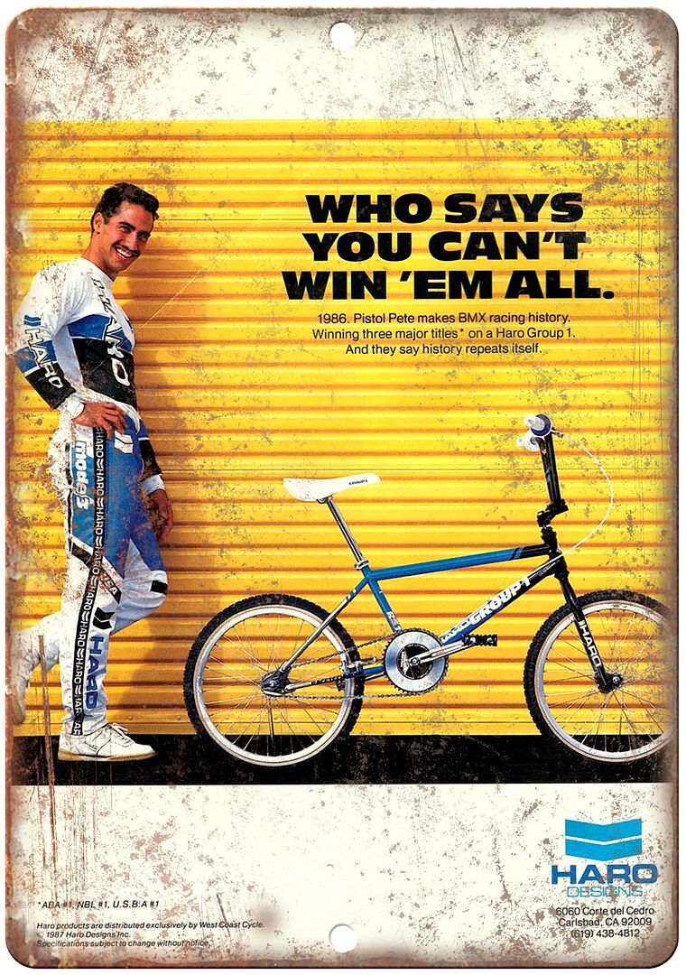 Haro BMX vintage Group 1 Ad Reproduction Metal Sign B296