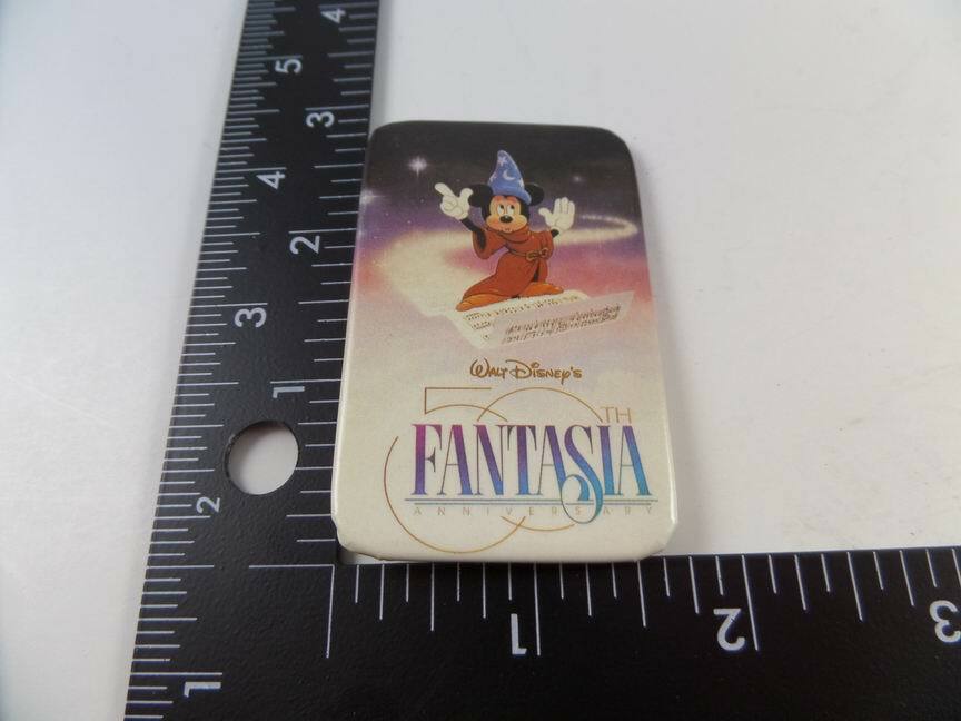 Vintage Walt Disneys FANTASIA 50th ANNIVERSARY Movie Promo Button / Pin Back
