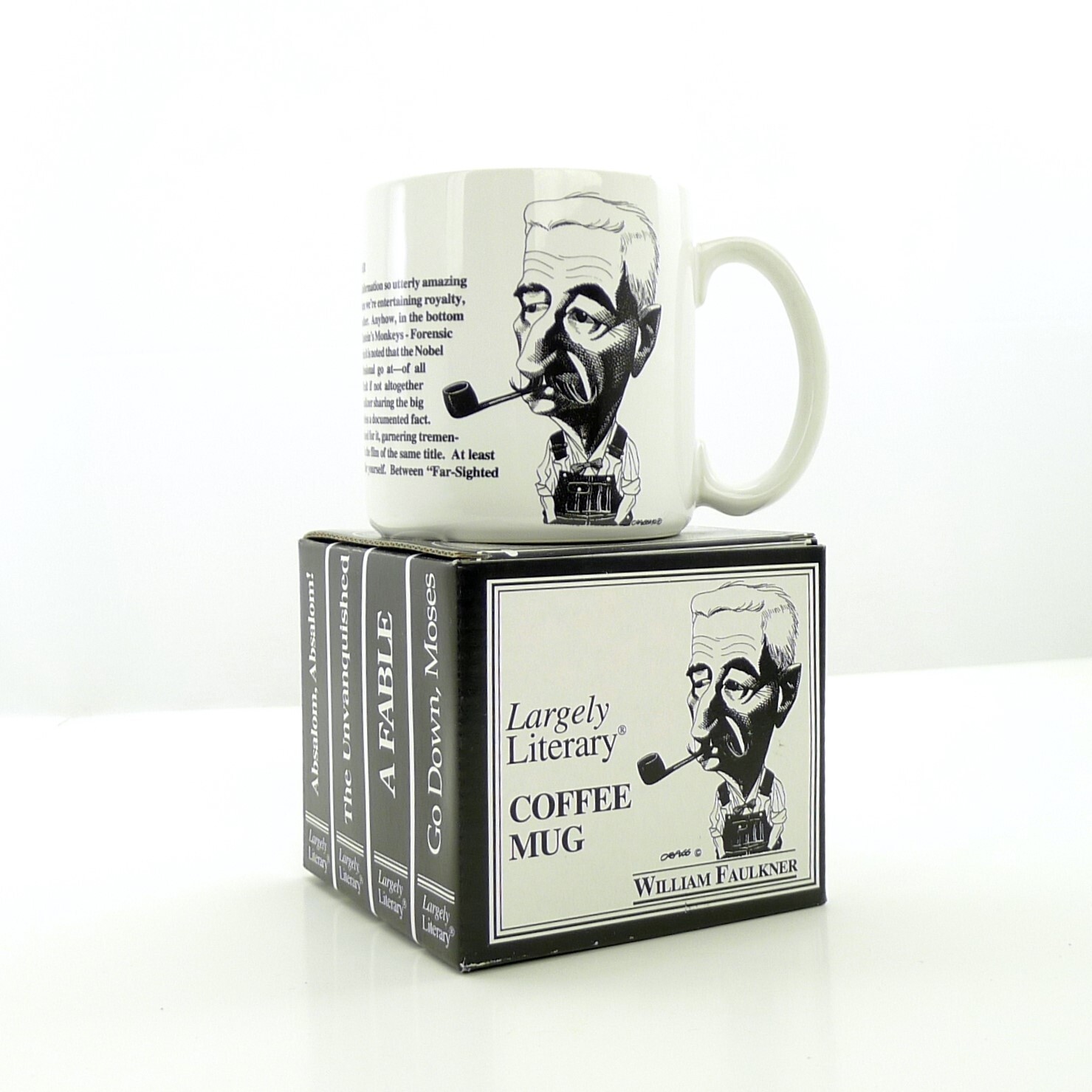 William Faulkner Caricature Coffee Mug from Largely Literary Art by Steven Cragg