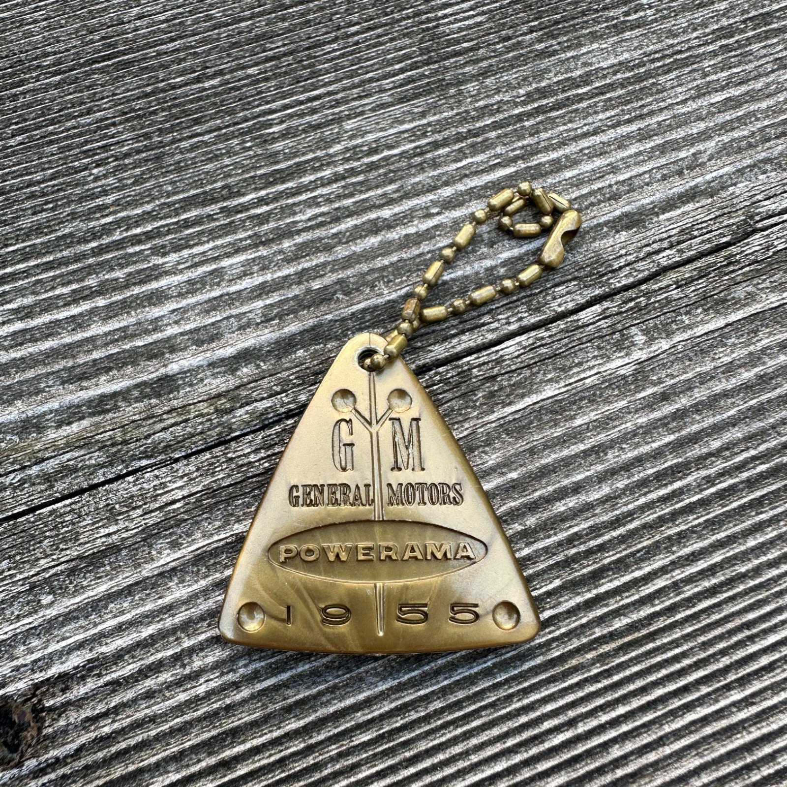 1955 GM General Motors Powerama Promo Keychain Abricast Cast For Progress