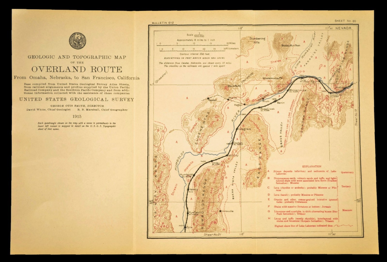 1915 Antique Southern Pacific Railroad Map Winnemucca Nevada Mill City Preble 1915 Antique Southern Pacific Railroad Map Winnemucca Nevada Mill City Preble