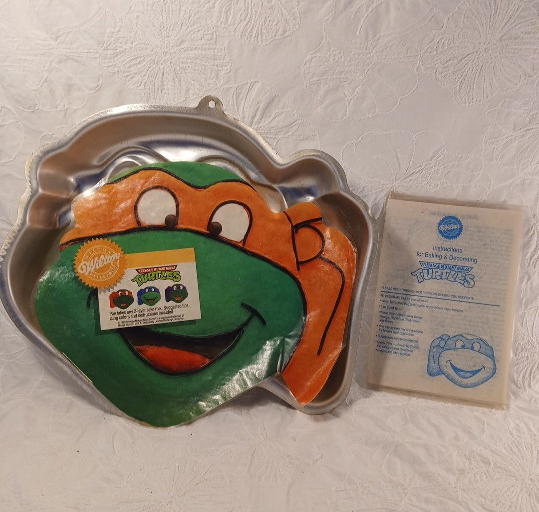 Vintage 1991 Wilton Cake Pan Mold - Teenage Mutant Ninja Turtle, Insert, Booklet