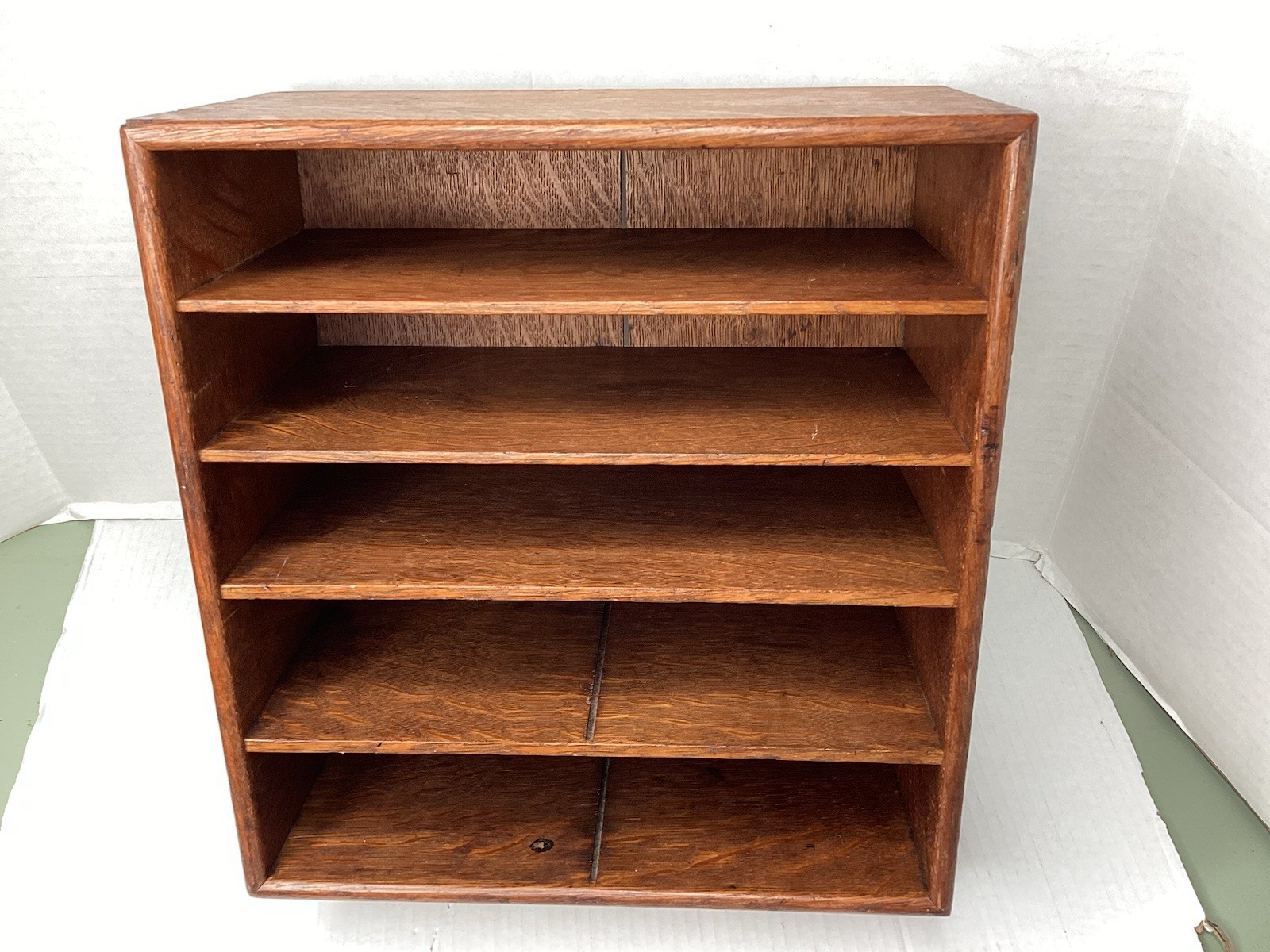 Arts & Crafts 1920s Desktop Storage Organizer Quarter-Sawn TIGER OAK Dovetails