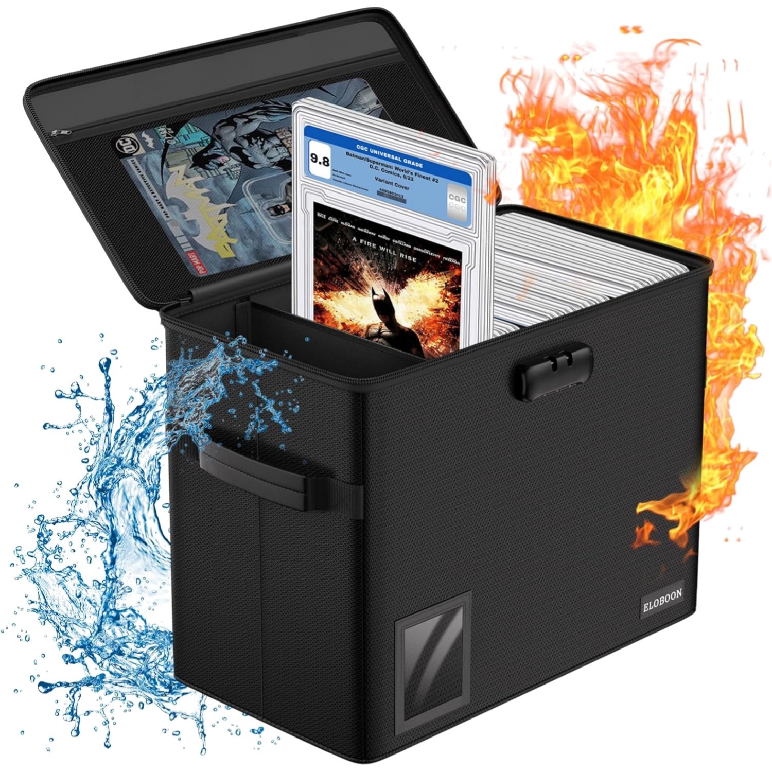 Durable CGC Comic Book Storage Box with Triple Dividers - 30 Comic Capacity