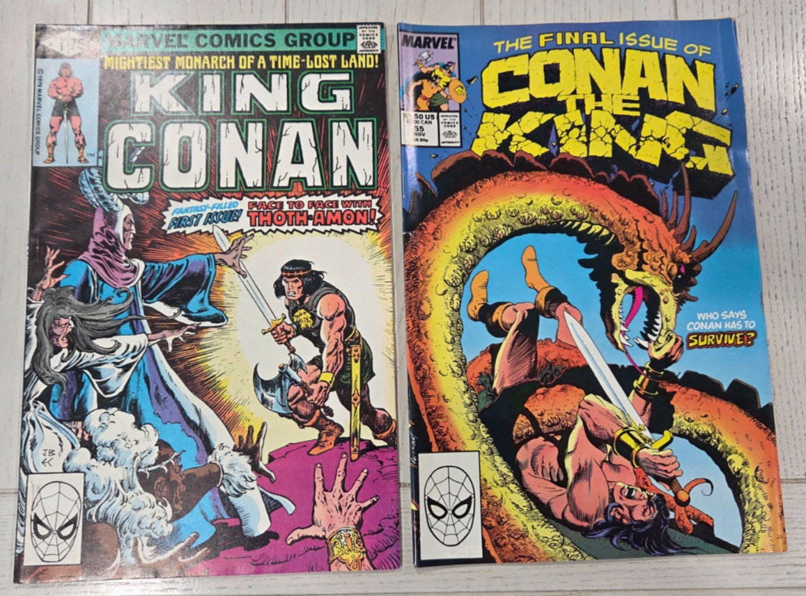 KING CONAN the King #1 + #55 *1st & Last Issue* Marvel Comics Barbarian 1989