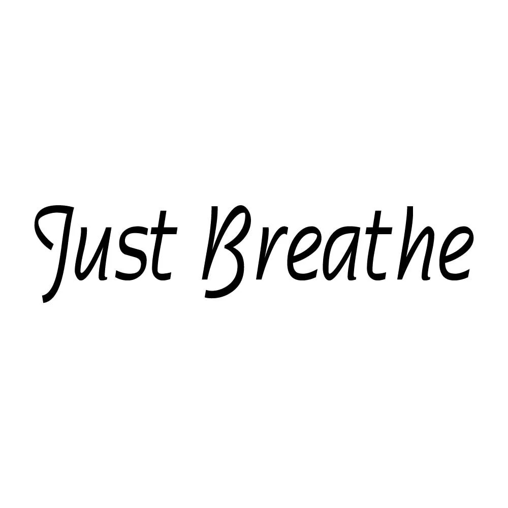 Just Breathe Decal Sticker Black Die Cut Vinyl