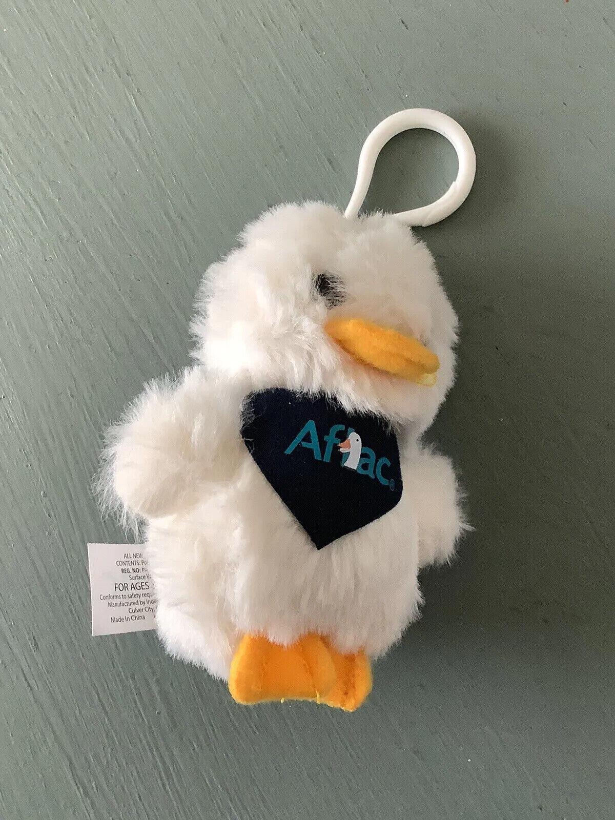 TWO Brand New Aflac Baby Duck Plush Keychain Backpack Clip (With sound)
