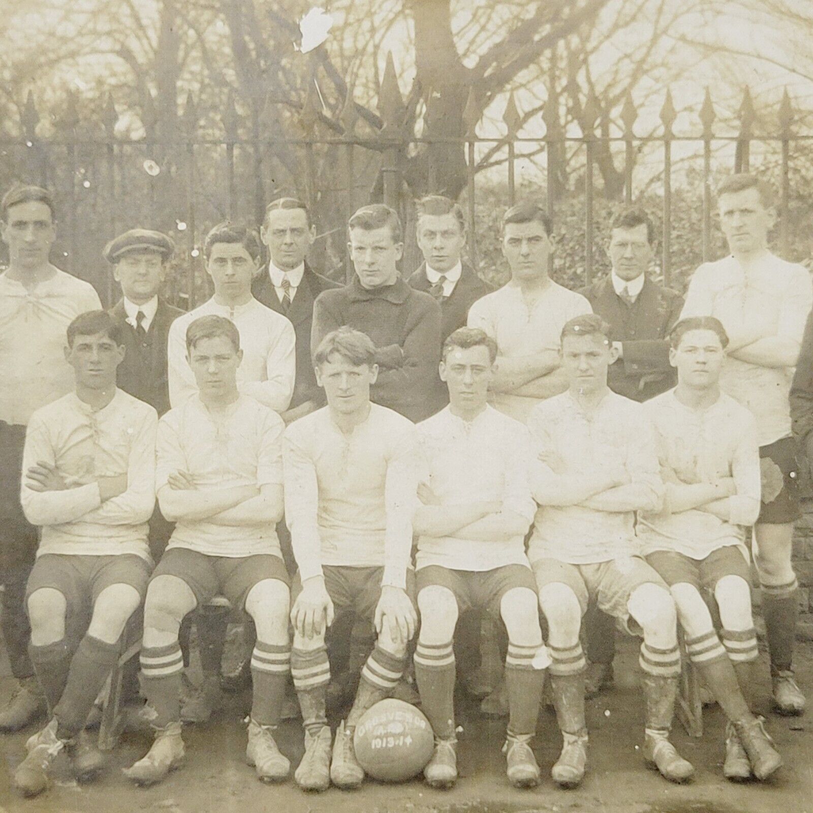 Rare 1913 Postcard Football Club Team Grosvenor AFC Manchester England UK Sports