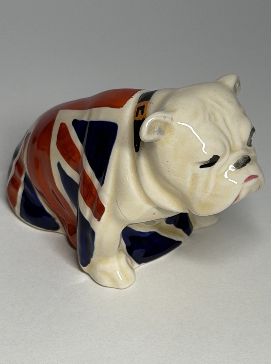 Royal Doulton WWII Bulldog Union Jack 4”x2.5” 1941 Figurine Charles Noke