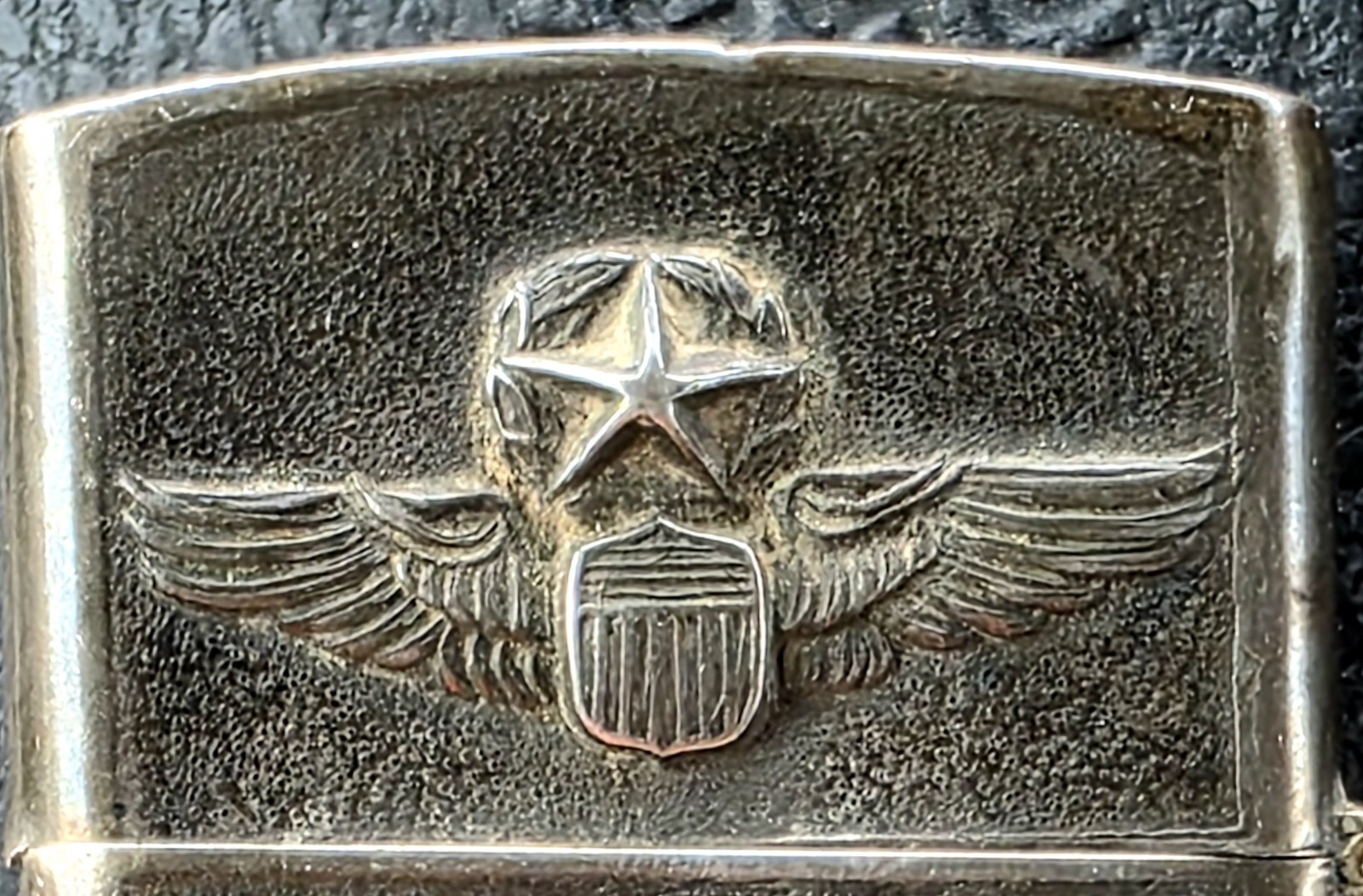 Vintage 1950'S Korean War USAF Sterling Silver Lighter W Zippo insert 2517191 Vintage 1950'S Korean War USAF Sterling Silver Lighter W Zippo insert 2517191