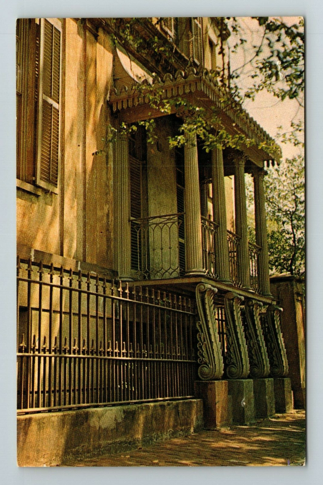 Savannah GA-Georgia, Owens Thomas House, Balcony Area, Vintage Postcard