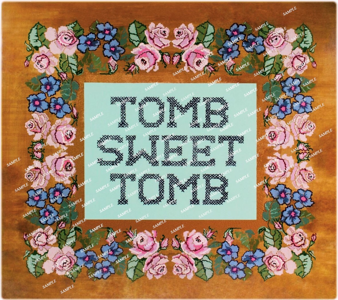 1969 Disney Haunted Mansion Tomb Sweet Tomb Needlepoint 11 x 12.5 Poster