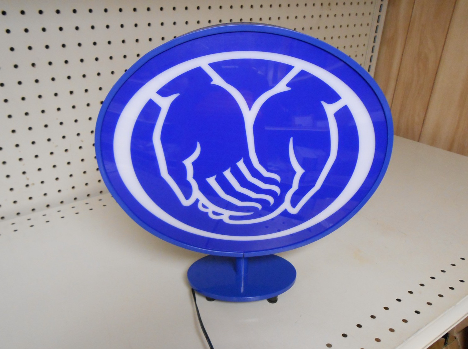 Vintage Allstate Insurance Dual Sided Tabletop Beacon Model LED Illuminated Sign