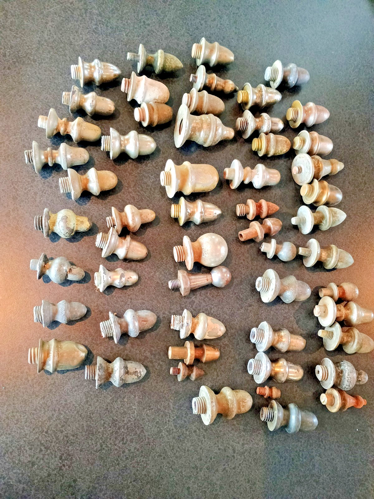 Lot of 54 Antique Safe Finials Diebold Mosler Cary Victor York Herring Hall's