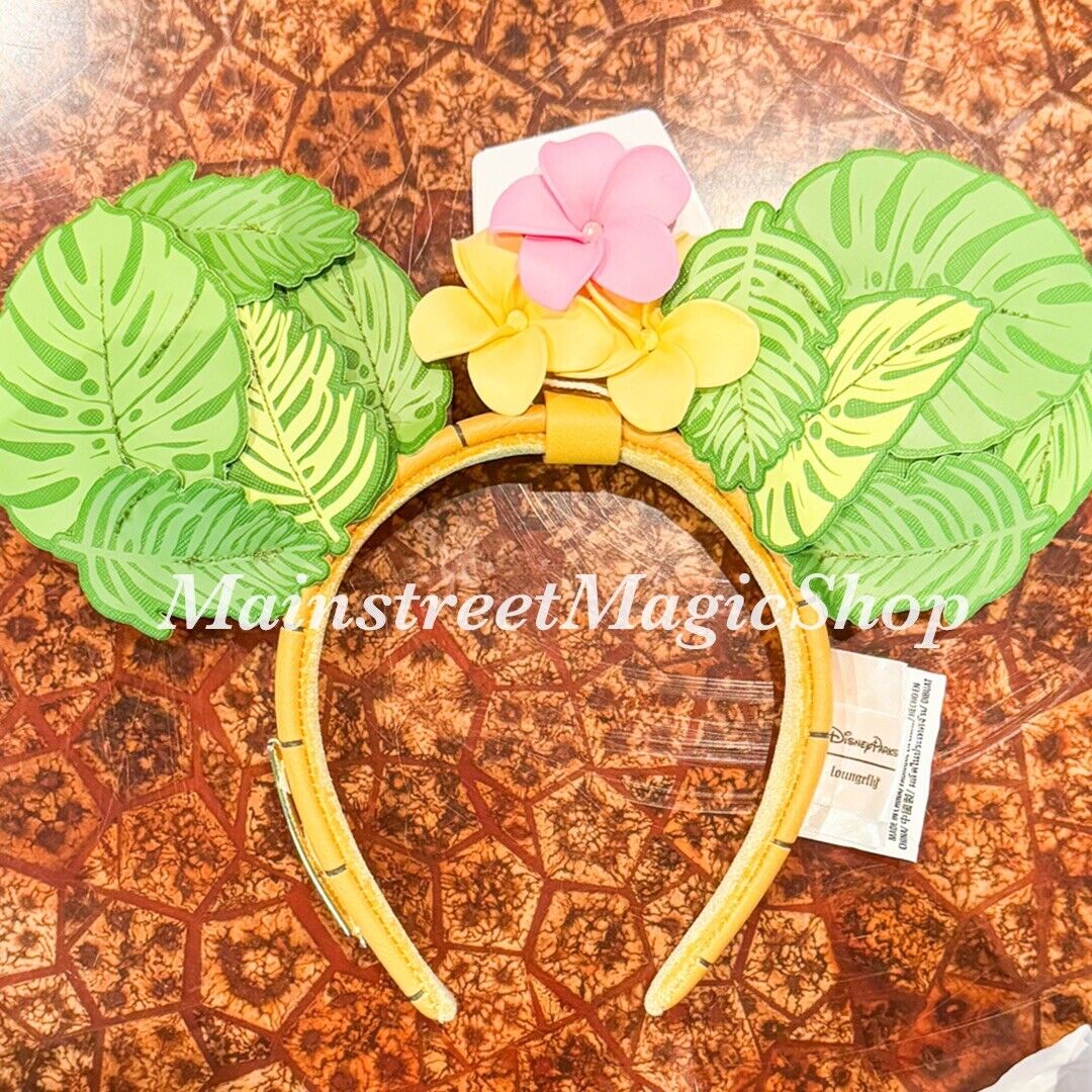 2024 Disney Parks Aulani Hawaii Resort Loungefly Palm Leaf Minnie Headband Ears 