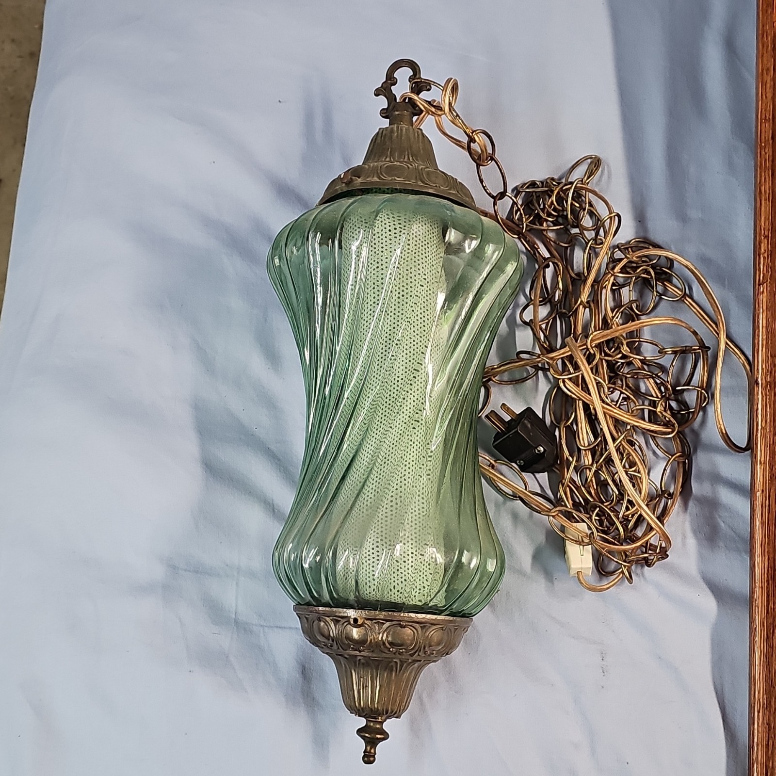 1960 Green Swag Lamp