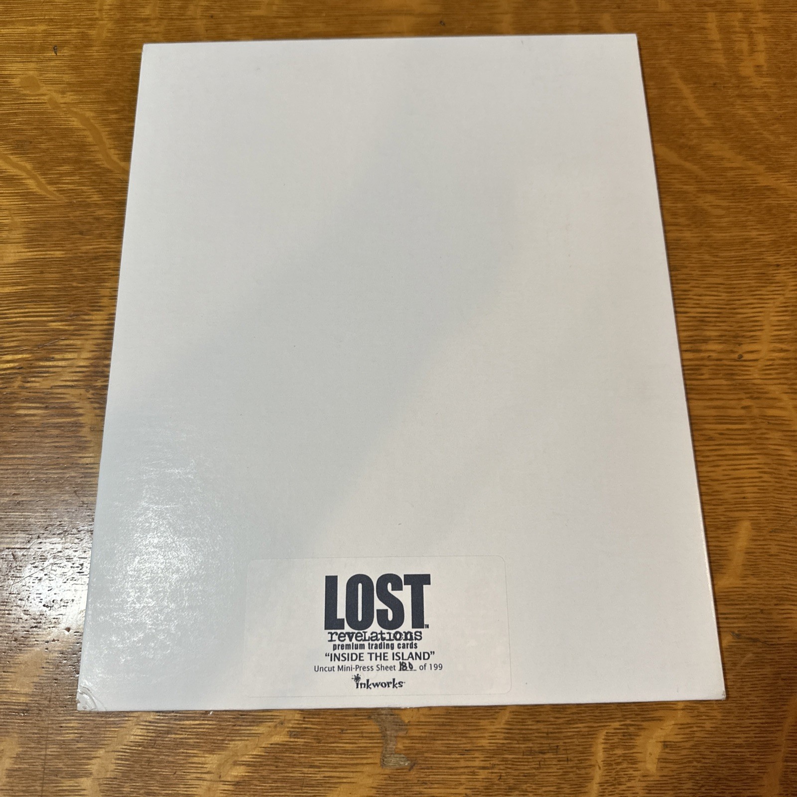 LOST REVELATIONS INSIDE THE ISLAND Inkworks Un-Cut Trading Card Sheet #180/199