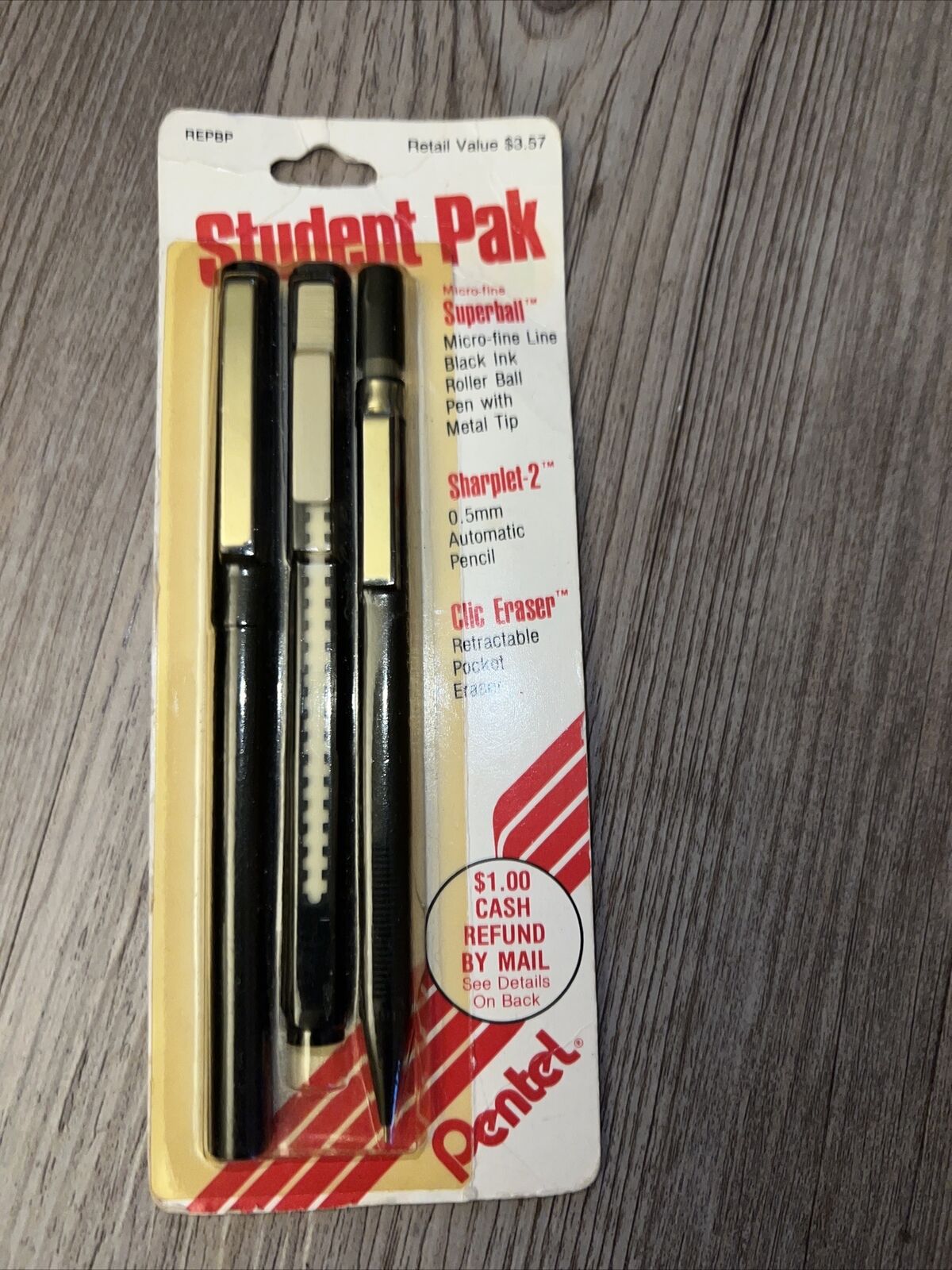 Pentel Vintage Automatic Pencil Clic Eraser & Superball Pen Student Set JAPAN
