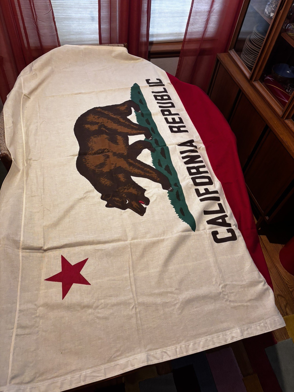 VTG Pioneer Flag Co California Republic Bear State Flag Cotton Patina 4 X 6 