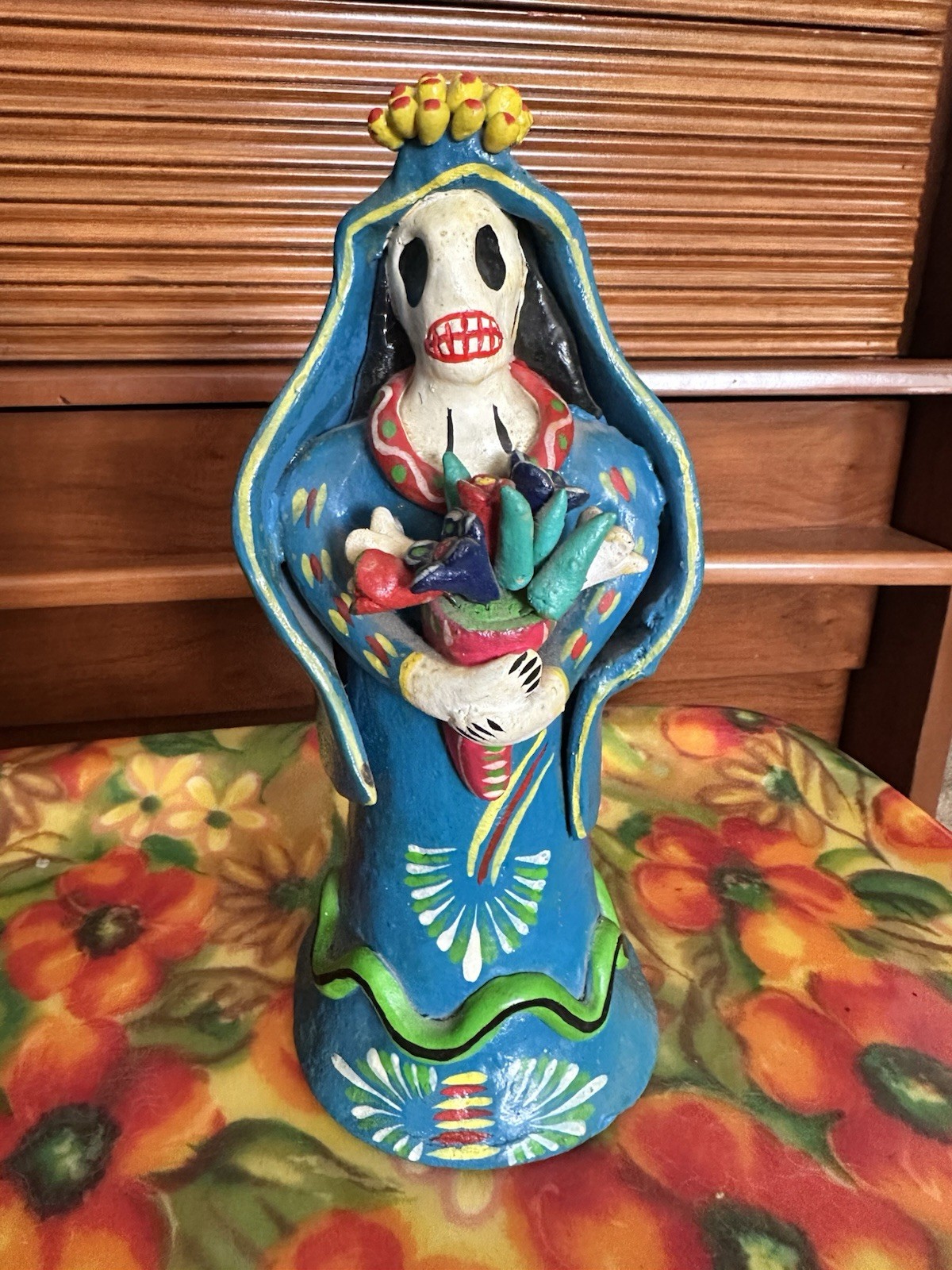 Vintage Signed Gerardo Ortega Barro Betus Clay Catrina Figurine 11