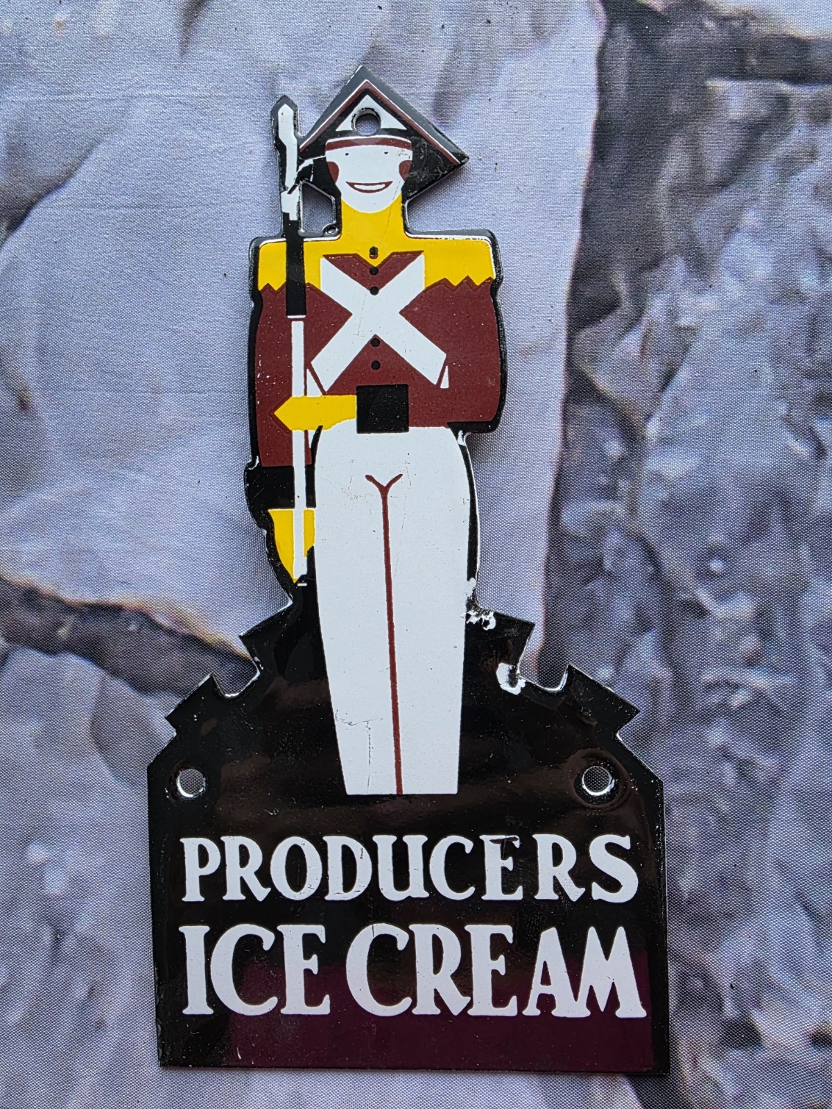 VINTAGE PRODUCERS  ICE CREAM PORCELAIN SIGN 9