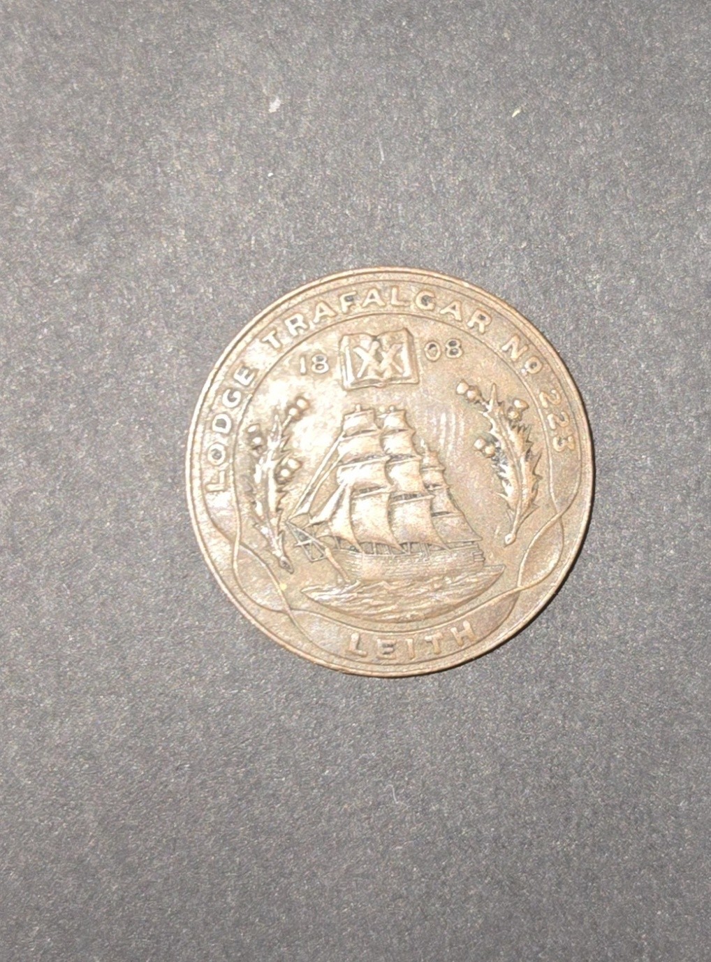 LODGE TRAFALGAR NO 223 1808  LEITH AT HOME AND ABROAD PERSEVERE TOKEN 