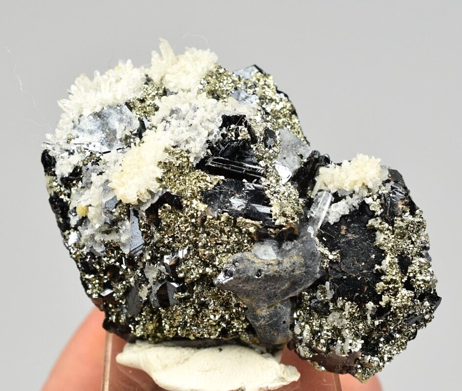 Sphalerite, Pyrite, Calcite, Quartz - Herja Mine, Romania