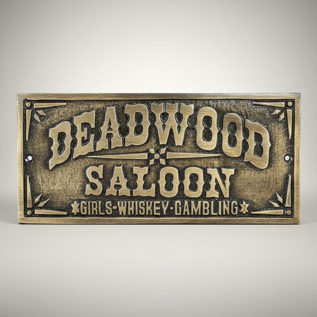 Deadwood Saloon Girls Whiskey & Gambling Aluminum Plaque