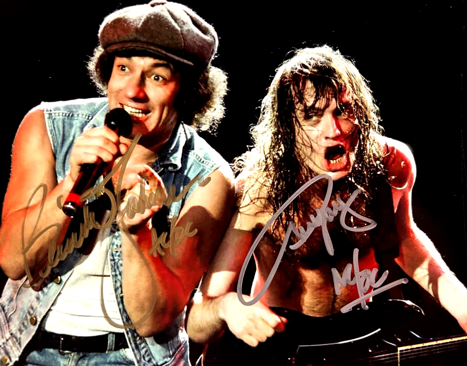 AC/DC SIGNED: Brian Johnson & Angus Young 8x10