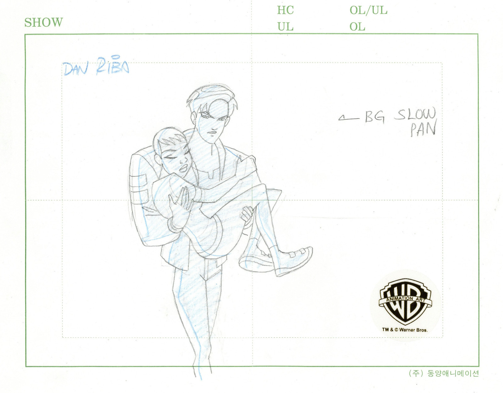 Batman Beyond-Original Production Drawing-Terry/Max-Signed Riba-Hooked Up