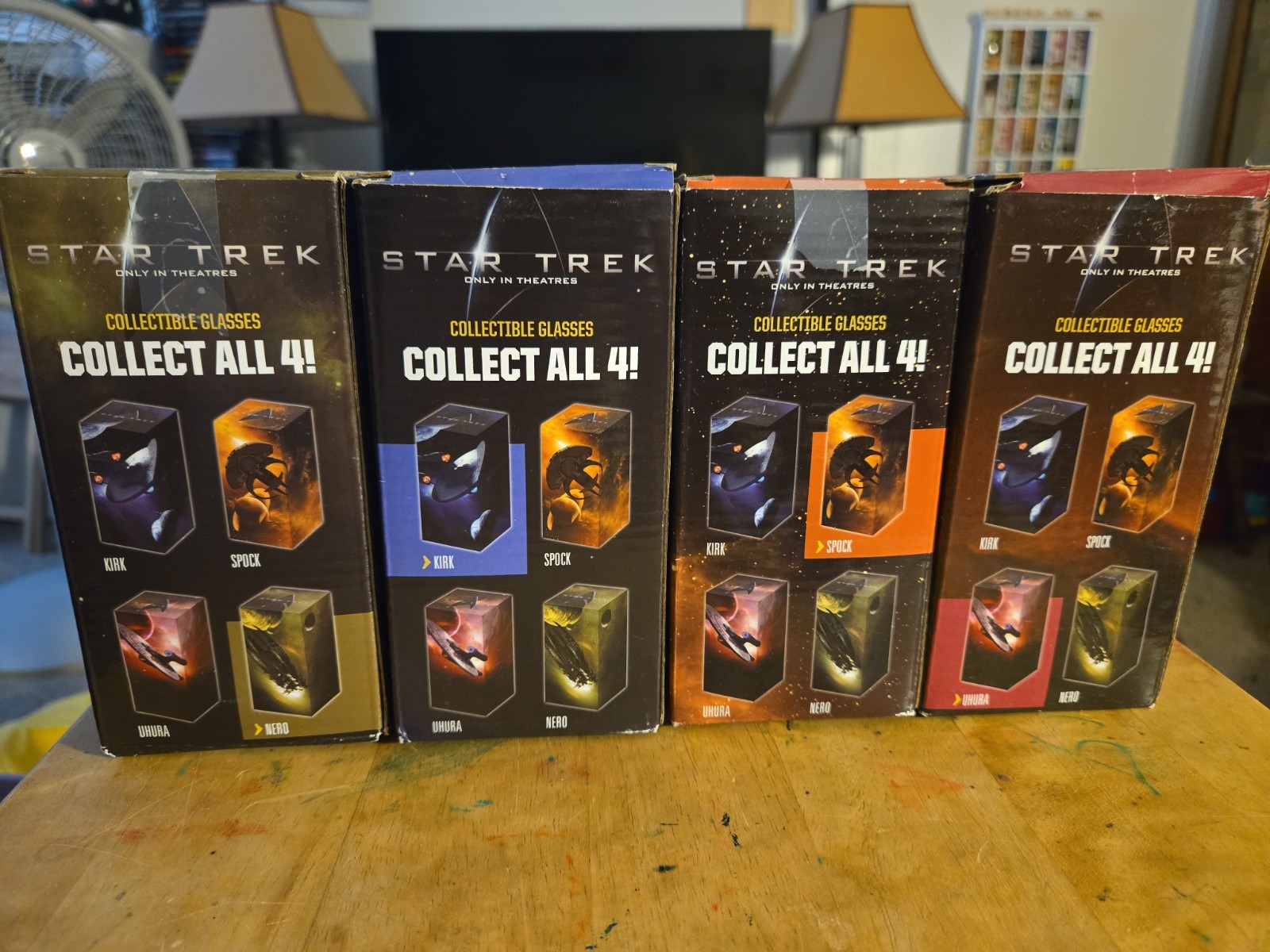  NEW 2008 Burger King Complete Set Of 4 Promo Glasses for Star Trek (2009) 