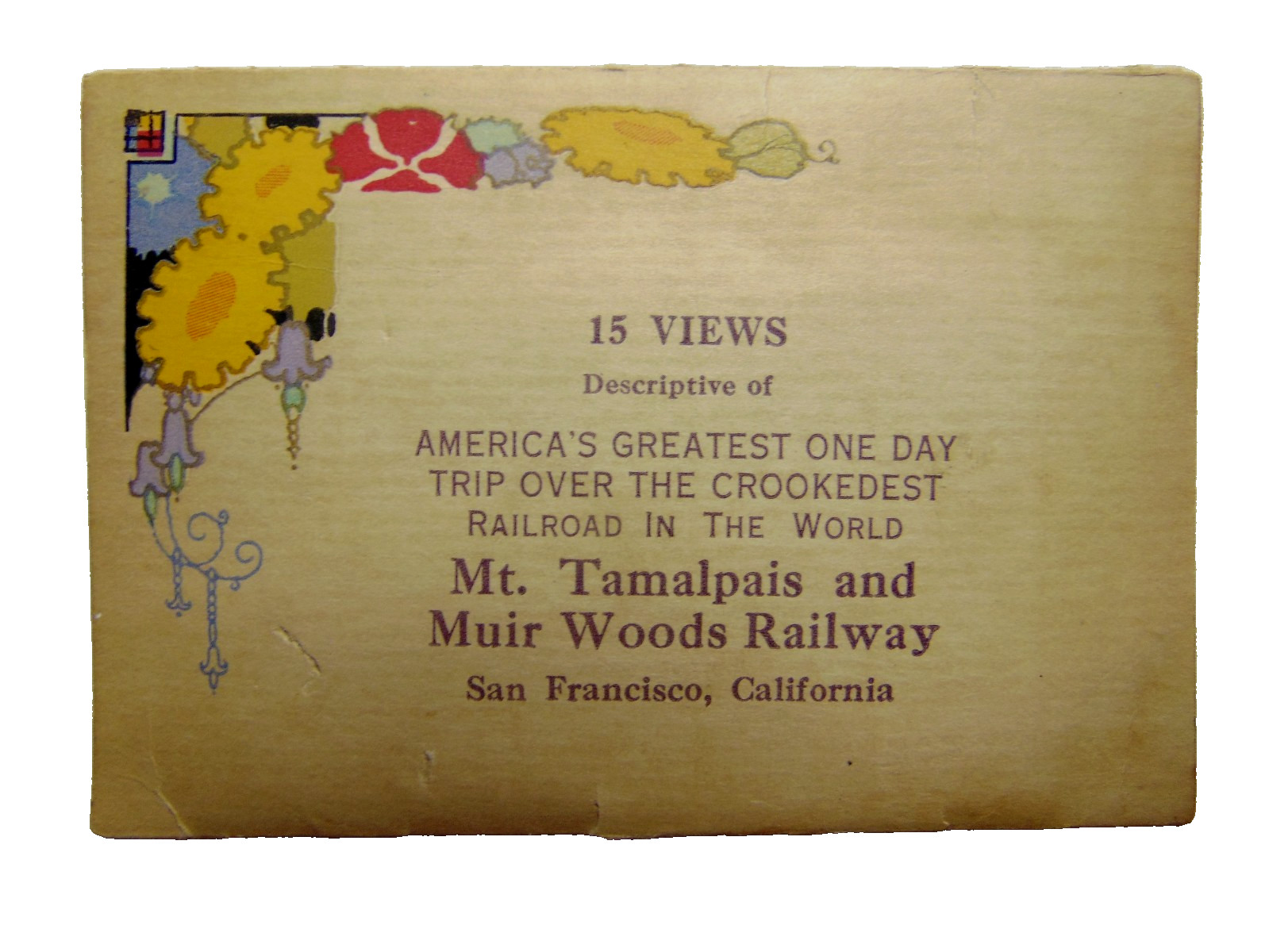John Muir Woods Railway Photo Folder San Francisco Cal 1927 Souvenir 15 Photos