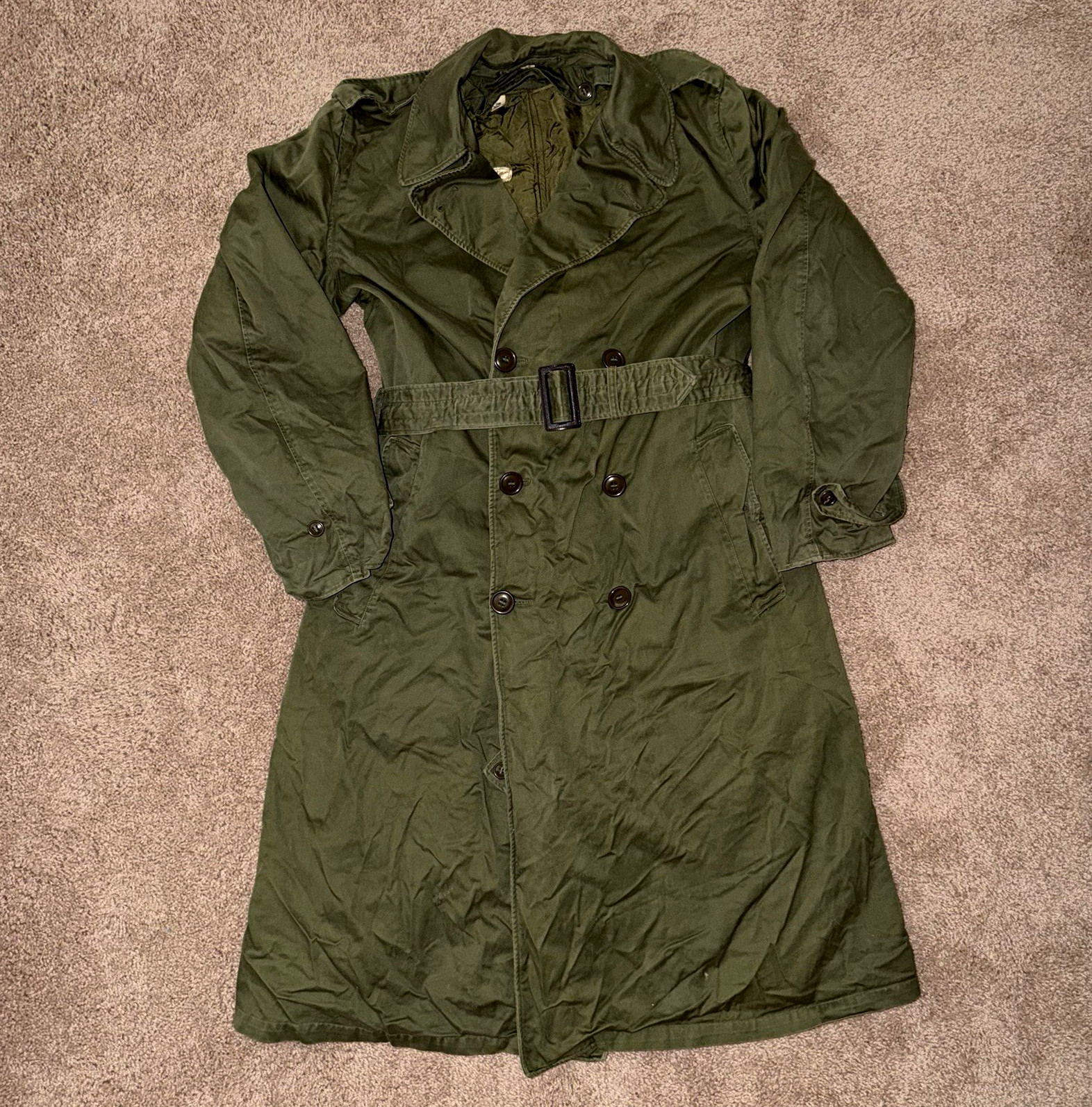 Vintage Korean War US Army M-1950 Field Overcoat w/ Removable Wool Liner Medium