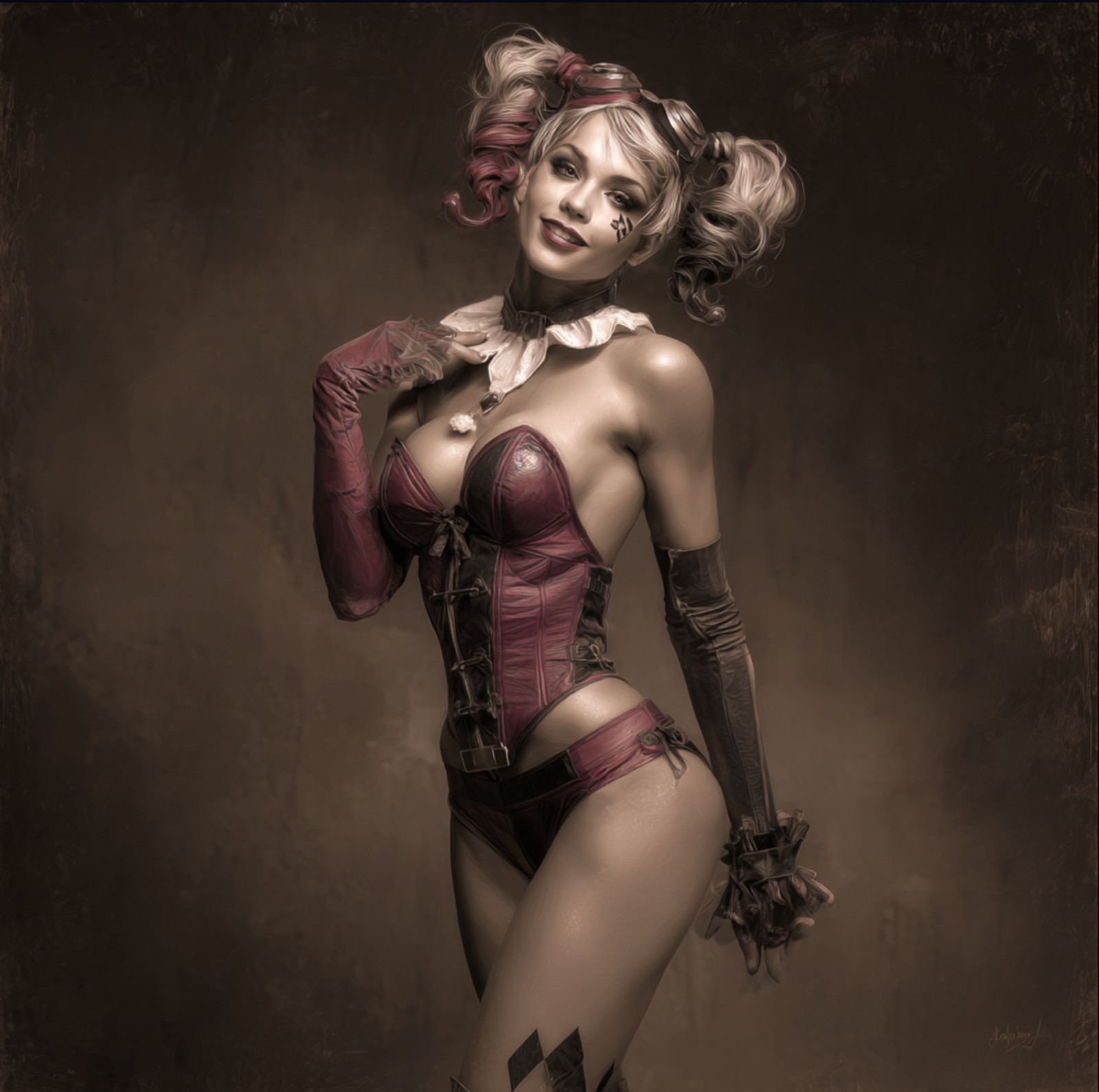 Harley Quinn Art Print DC Comics Wall Art Poster 20x20 Black Frame v1005