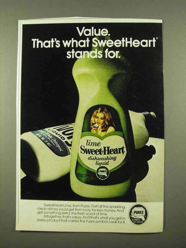 1975 Purex Lime Sweet-Heart Dishwashing Liquid Ad